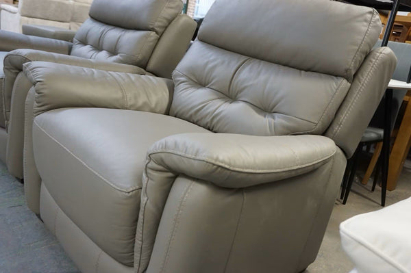 Furniture Village Springer elephant grey leather standard Pair Of Armchairs1