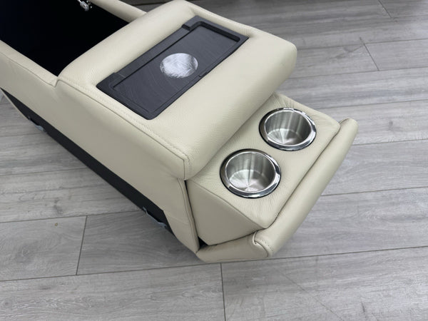 Sofology Plaza Console Cream Leather Cup Holders Wireless Charging Socket8