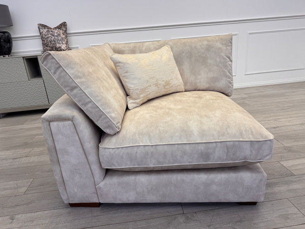 Sofology Emperor Modular Corner Unit Section Ivory/Cream Velvet Fabric6