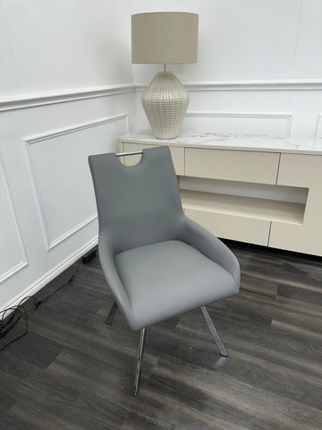 FV Nadal Grey Faux Leather Cantilever Dining Bucket Chair (Choose Quantity)0