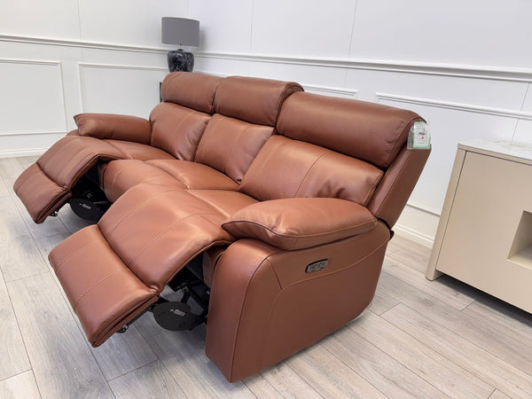 Furniture Village Moreno Power Recliner 3 Seater Sofa Brown Leather16