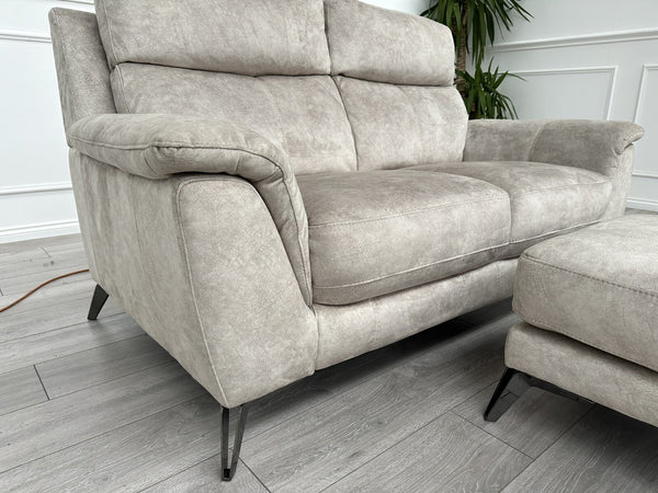 Furniture Village Contempo 2 Seater Sofa Champagne Soft Fabric Fast Delivery5