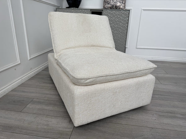 Furniture Village Starlight White Fabric Large Footstool Adjustable Chair7