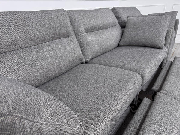 Furniture Village UNIQA Grey Fabric 3 Seater Power Recliner & Loveseat Sofa Set11