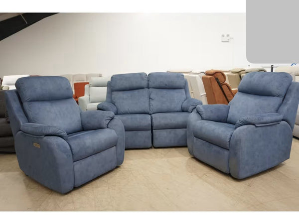 G Plan Kingsbury stingray indigo power recliner 2 seater + 2x armchair sofa set4