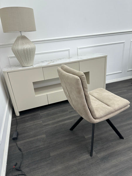 Furniture Village Njord Sand fabric swivel dining chair (Pre-sale)3