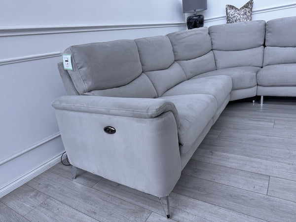 Sofology Palmer Power Recliner Corner Sofa In Toronto Grey Suede3