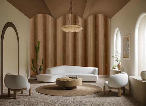 NEW Premium Acoustic Slat Real Wood Wall Panel - Oak / 2.4m x 0.6m (1.44m2)2