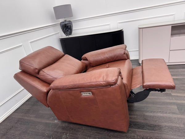 G Plan Thornbury Brown/Chestnut Leather Power Recliner Armchair1
