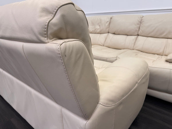 Furniture Village Link 3 + 3 Seater Sofa Set Static Beige Leather7