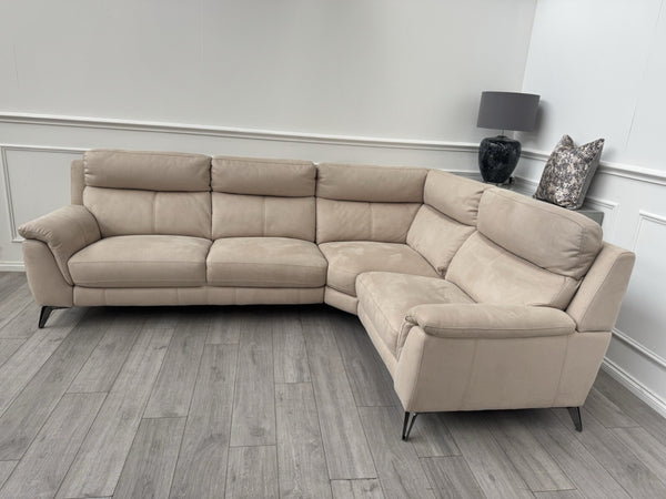 Furniture Village Contempo Static Corner Sofa In Beige Fabric11