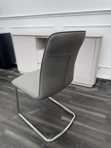 Furniture Village Cashmere grey faux leather cantilever dining chair (Pre-sale)6