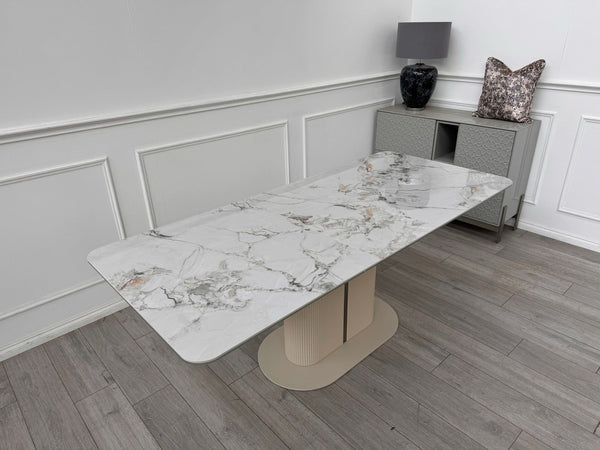 Furniture Village Avorio Large Extending Dining Table marble-effect ceramic top13