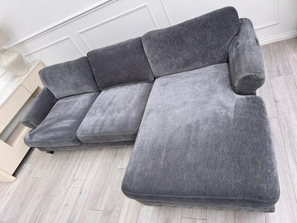 DFS Sydney RHF Corner Sofa Chaise End Charcoal Grey Chenille4
