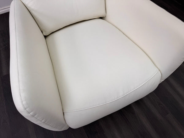 Furniture Village Le Mans Power Recliner White Leather Swivel Armchair11