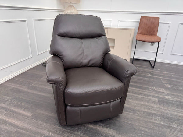 FV Lille Dark Brown Leather Armchair Power Recliner8