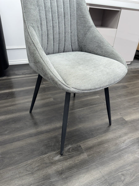 FV Crete Silver Grey Fabric Swivel Dining Chair With Handle set of 6 (Delivery)2