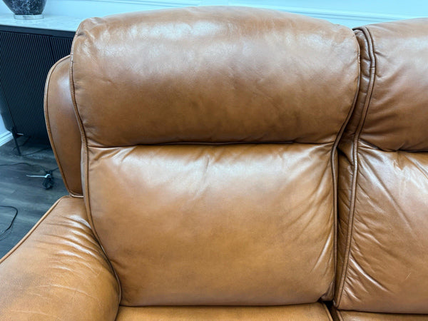 Parker Knoll Boston Brown Leather Power Recliner 3 Seater Sofa9