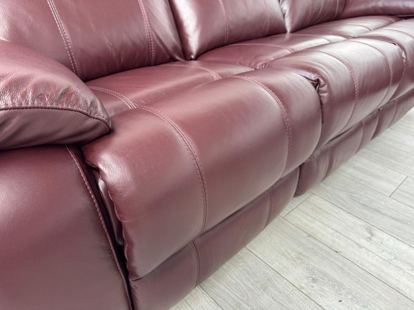 Furniture Village Moreno Power Recliner 3 + 2 Seater Sofa Set Burgundy Leather15