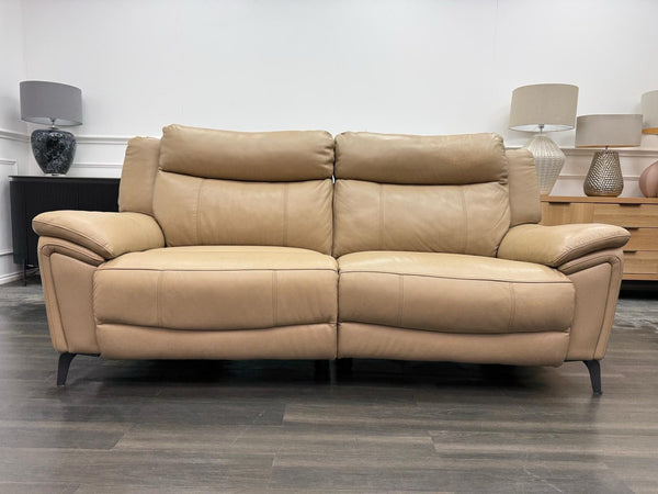 DFS Wren Power Recliner 3 Seater Sofa In Taupe Leather10