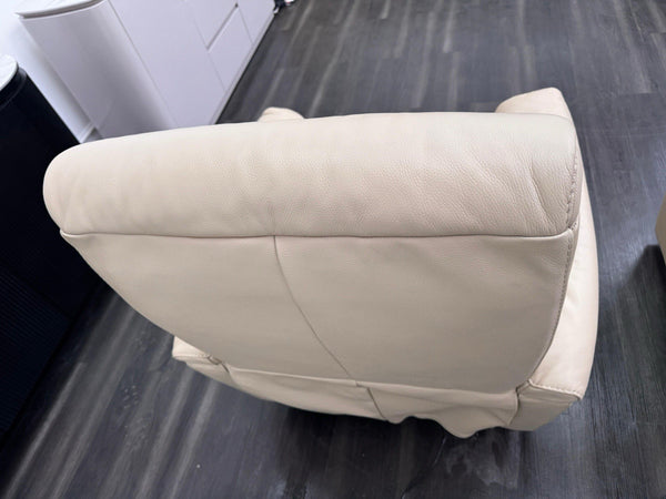 Furniture Village Rowen Beige Leather Pair Of Armchairs Power Recliner15