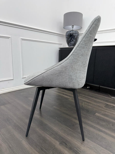Furniture Village Crete Dark Grey fabric swivel dining chair (Pre-sale)10