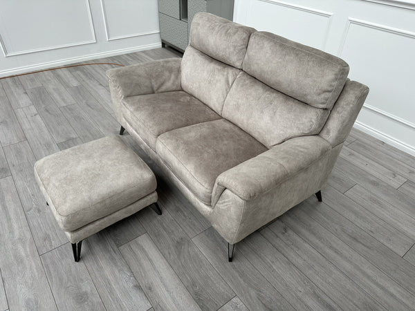Furniture Village Contempo 2 Seater Sofa Champagne Soft Fabric Fast Delivery11