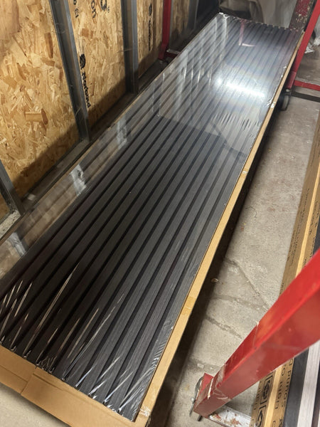 Acoustic Slat Wood Wall Panel Modern Interior Media Wall - Black 2.4m x 0.6m0