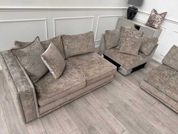 Sofology Midas Grey Fabric Corner Sofa Full Back With Scatter Cushions16