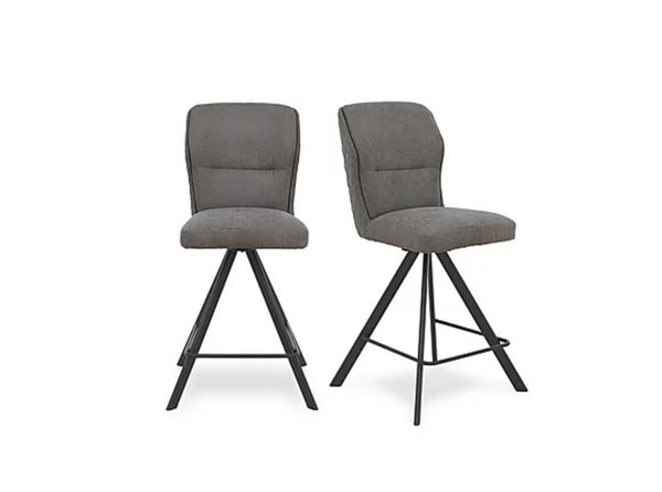 Furniture Village TERRA Steel Grey Fabric Swivel Dining Barstool (delivery) 0