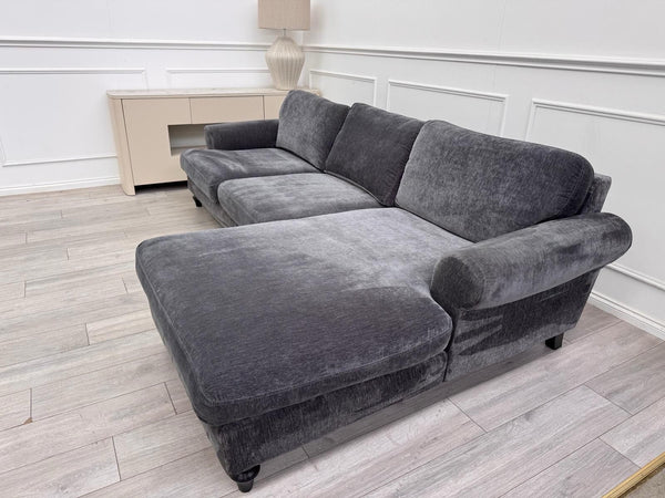 DFS Sydney RHF Corner Sofa Chaise End Charcoal Grey Chenille1