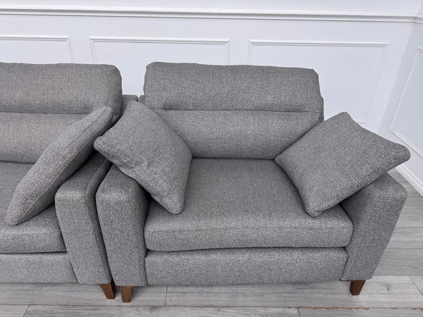 Furniture Village UNIQA Grey Fabric 3 Seater Power Recliner & Loveseat Sofa Set10