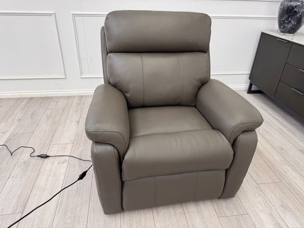 DFS Lift and Rise Electric Power Recliner Armchair Grey Genuine Leather7