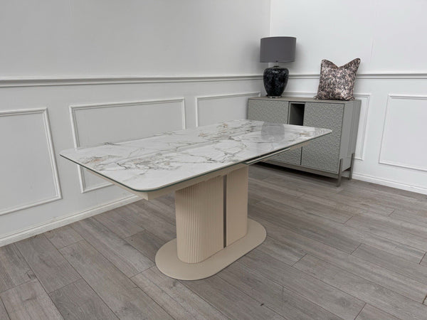 Furniture Village Avorio Large Extending Dining Table marble-effect ceramic top21