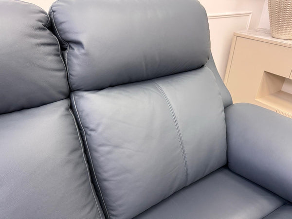 G Plan Kingsbury Navy Leather 3 Seater Sofa Power Recliner Headrest & Lumbar7