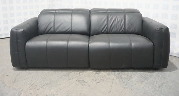 Furniture Village 3 Seater Sofa Power Recliners & Headrests Black Leather3