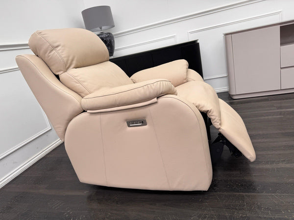 G Plan Kingsbury Beige / Taupe Leather Power Recliner Armchair (Lumbar Support)9