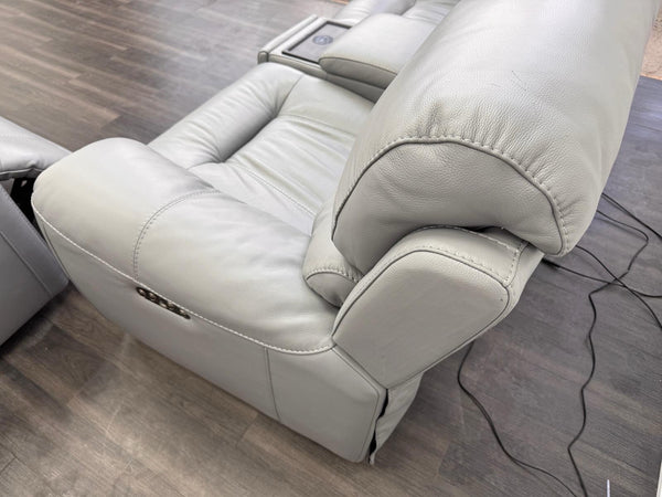 Furniture Village Link Power Recliner 2 Seater + 2x Armchairs Set Grey Leather11