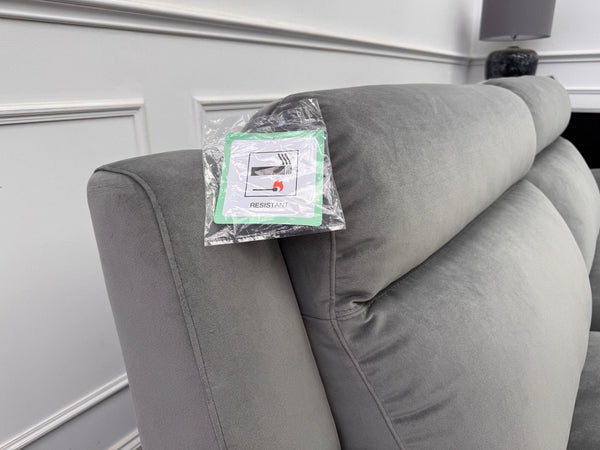 Furniture Village 3+3 Seater Sofa Set Power Recliner Grey Velvet4