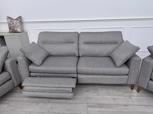 Furniture Village UNIQA Grey Fabric 3 & 2 & 1 Seater Power Recliner Sofa Set8