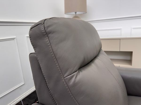 Furniture Village Petit Grey Leather Armchair Power Recliner7