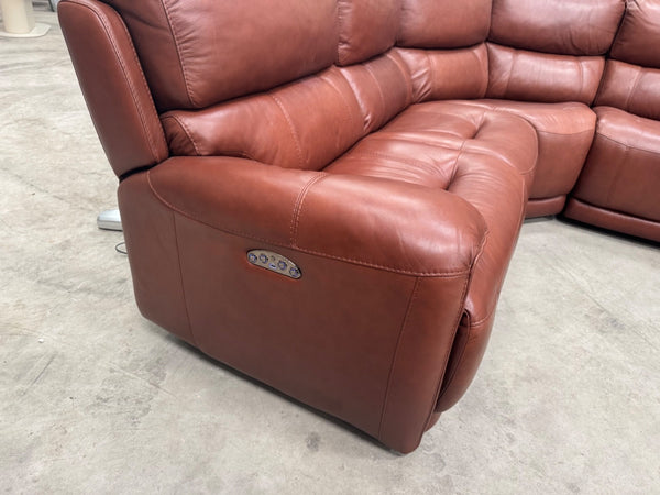 Furniture Village Link Brown Leather Power Recliner Corner Sofa Symmetrical14