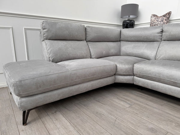 Furniture Village Contempo Grey Microfibre Power Recliner L Shape Corner Sofa15