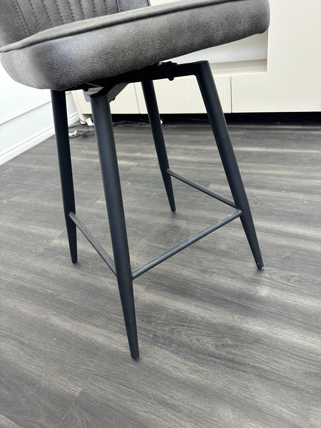 Furniture Village Aydin grey faux leather dining barstool 1