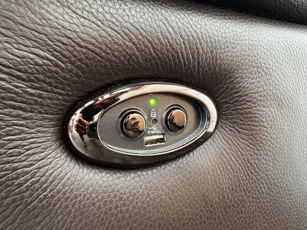 Furniture Village Starlight 3+2 Seater Sofa Set Pwr Recliner Dark Brown Leather8