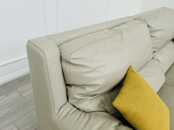 Furniture Village Feather Grey Leather Power Recliner 3 Seater Sofa8