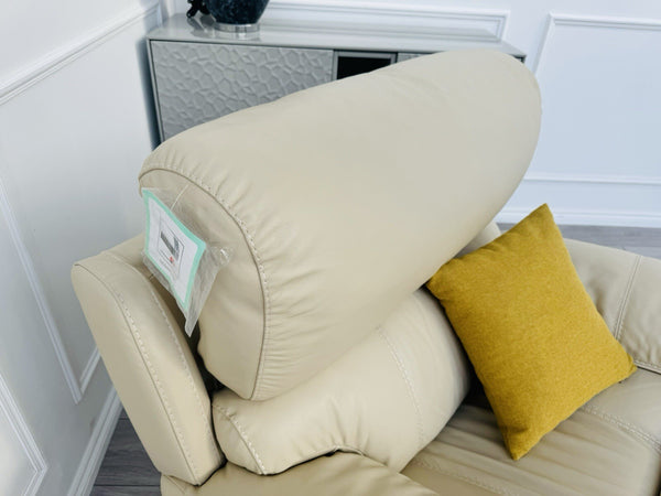 FV Link Beige Genuine Leather Pwr Recliner Armchair + Headrest + Rocking7