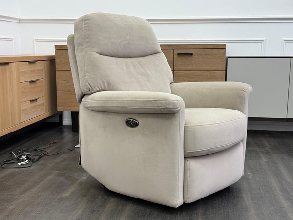 Furniture Village Lilie Armchair in Beige fabric Power Recliner0