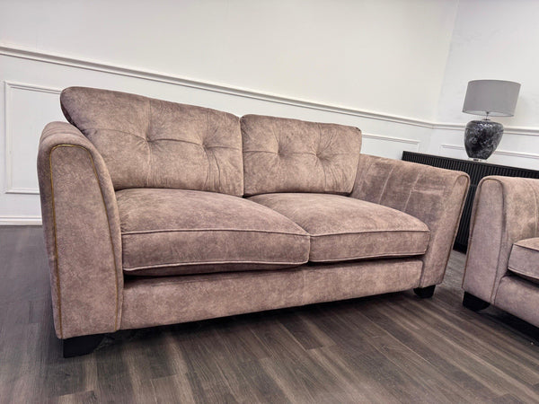 FURNITURE VILLAGE ARIANA 3 Seater Sofa Cuddle Set Classic Back Dapple Chocolate18