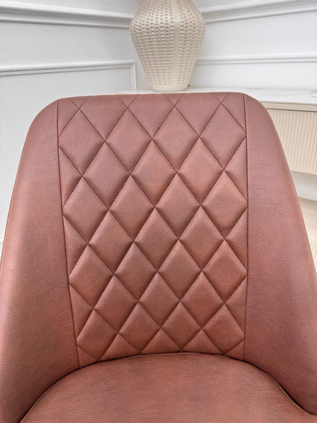 Furniture Village Jupiter/Mars Brown Leather Swivel Dining Chair (Pre-sale)6